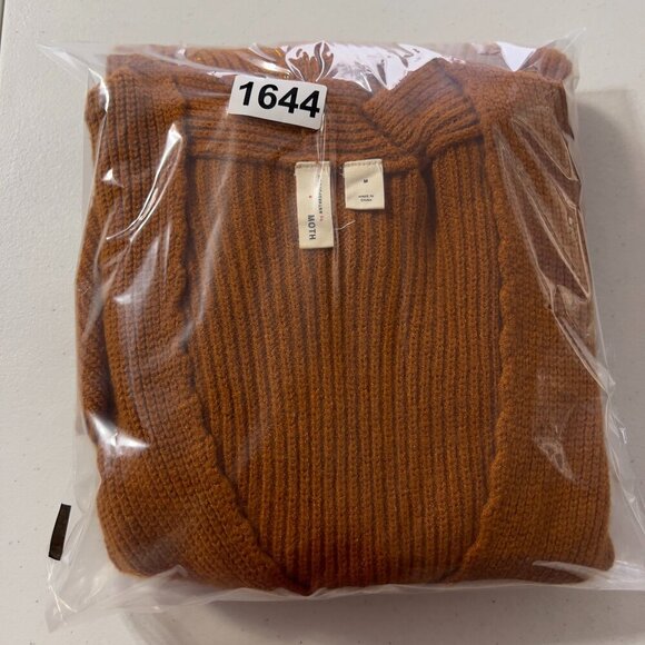 Anthropologie MOTH Rust Orange Tie-Front Sweater Size M - Picture 10 of 10